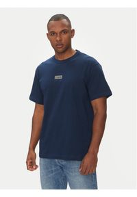 Versace Jeans Couture T-Shirt 78GAHT08 Granatowy Regular Fit. Kolor: niebieski. Materiał: bawełna