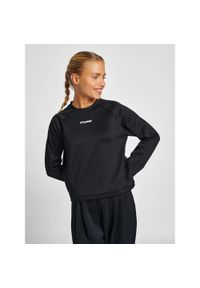 Damska krótka bluza Hummel mt Kalu. Kolor: czarny. Materiał: materiał. Długość rękawa: raglanowy rękaw. Długość: krótkie. Sport: fitness #1