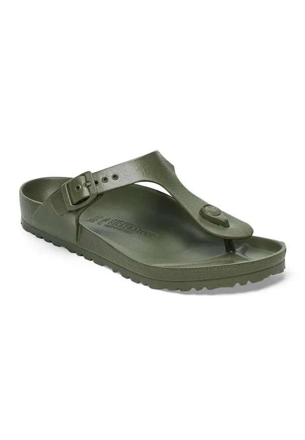 Birkenstock Gizeh EVA Japonki unisex. Okazja: na plażę. Kolor: zielony. Sezon: lato. Styl: wakacyjny, klasyczny, sportowy