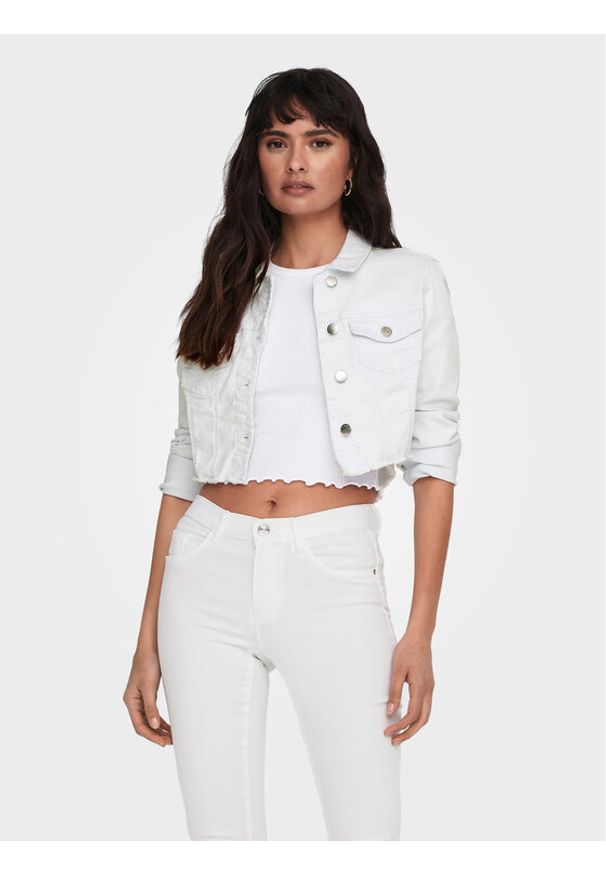 only - ONLY Kurtka jeansowa Wonder 15256098 Biały Regular Fit. Kolor: biały. Materiał: bawełna