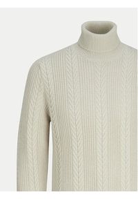 Jack & Jones Golf 12261441 Beżowy Regular Fit. Typ kołnierza: golf. Kolor: beżowy. Materiał: bawełna, syntetyk #3