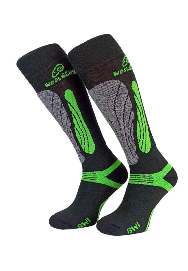 LASTING - Skarpety narciarskie Lasting SWI 906 Merino. Kolor: wielokolorowy, czarny, zielony. Materiał: wełna. Sport: narciarstwo