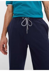 bonprix - Bermudy z dżerseju z czystej bawełny organicznej. Kolor: niebieski. Materiał: jersey, bawełna. Wzór: nadruk #3