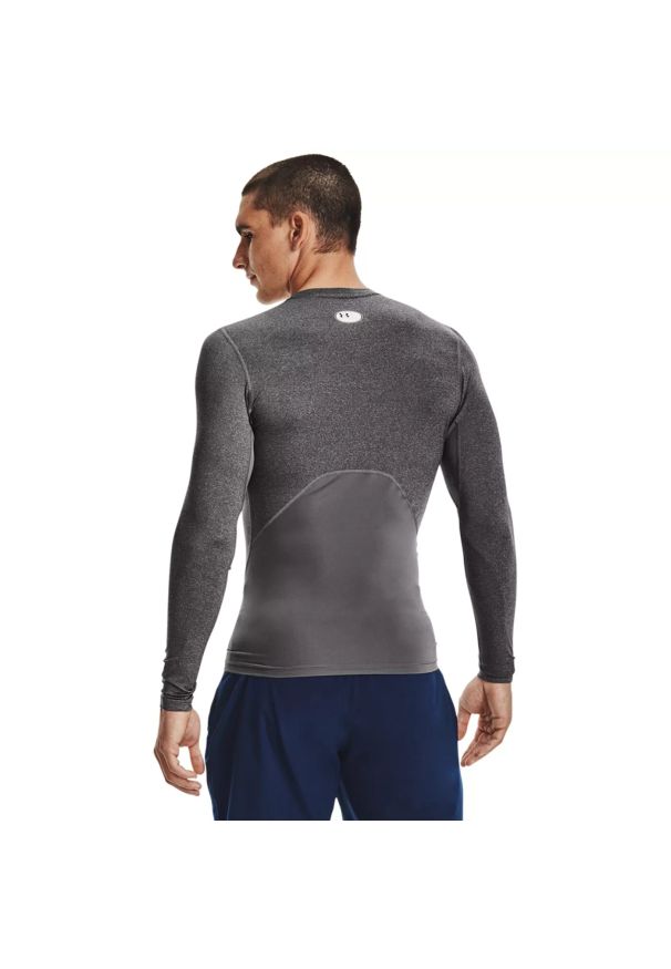 Koszulka męska treningowa szara Under Armour HeatGear Armour LongSleeve. Kolor: szary. Materiał: elastan, tkanina, poliester, materiał. Długość rękawa: długi rękaw. Długość: długie. Sport: fitness