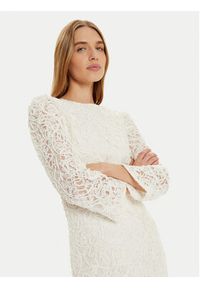 YAS Sukienka koktajlowa Elenor 26032155 Écru Regular Fit. Kolor: kremowy. Materiał: syntetyk, bawełna. Styl: wizytowy #7