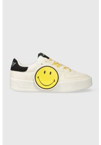 Desigual sneakersy x Smiley kolor biały 23WSKP23.9019. Nosek buta: okrągły. Kolor: biały. Materiał: włókno, materiał #1