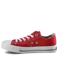 Czerwone Trampki Lee Cooper Damskie Stylowe Buty. Okazja: na co dzień. Zapięcie: sznurówki. Kolor: czerwony. Materiał: guma, materiał. Styl: elegancki #3