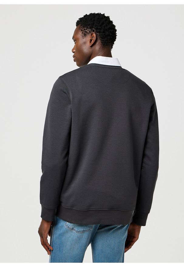 Wrangler - MESKA BLUZA WRANGLER EMBROIDERY CREW FADED BLACK 112371518