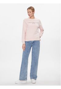TOMMY HILFIGER - Tommy Hilfiger Bluza Logo WW0WW39791 Różowy Regular Fit. Kolor: różowy. Materiał: syntetyk, bawełna #5
