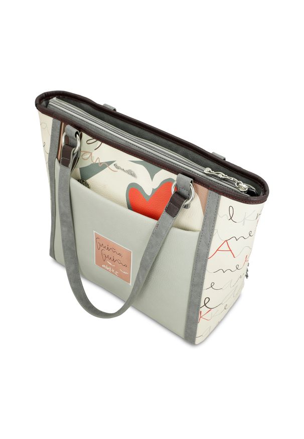 Biała Duża Damska Torebka Anekke. Kolor: biały. Styl: casual. Rodzaj torebki: na ramię