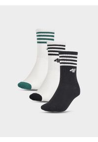 4f - Skarpetki casual za kostkę (3-pack) chłopięce - multikolor. Kolor: wielokolorowy. Materiał: materiał, bawełna #1