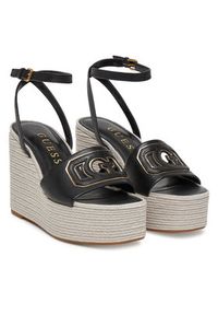 Guess Espadryle FLJTAN LEA04 Czarny. Kolor: czarny. Materiał: skóra