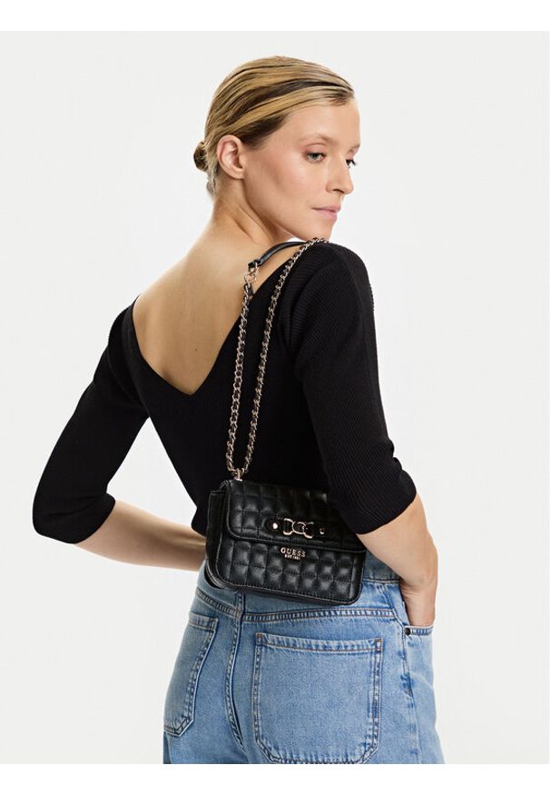 Guess Torebka Nadira Mini HWQG84 24780 Czarny. Kolor: czarny. Materiał: skórzane