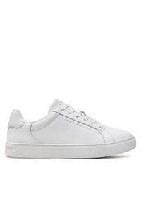 TOMMY HILFIGER - Tommy Hilfiger Sneakersy Essential Court Sneaker FW0FW08000 Biały. Kolor: biały. Materiał: skóra