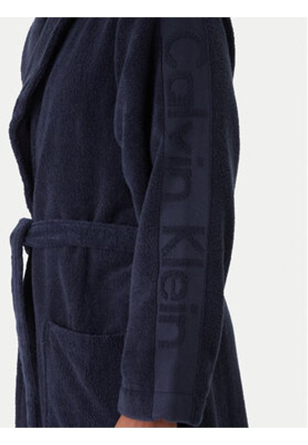 Calvin Klein Underwear Szlafrok 000EM1159E Granatowy. Kolor: niebieski. Materiał: bawełna