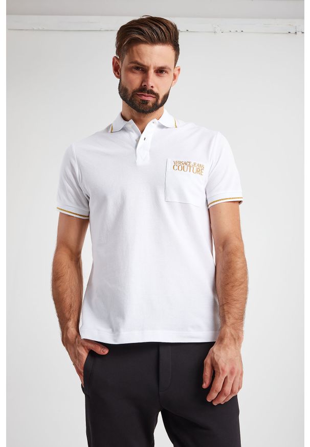 Versace Jeans Couture - POLO VERSACE JEANS COUTURE. Typ kołnierza: polo. Wzór: haft. Styl: klasyczny