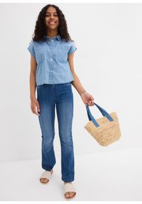 bonprix - Bluzka dżinsowa z miękko układającej się bawełny. Kolor: niebieski. Materiał: bawełna. Sezon: lato #3