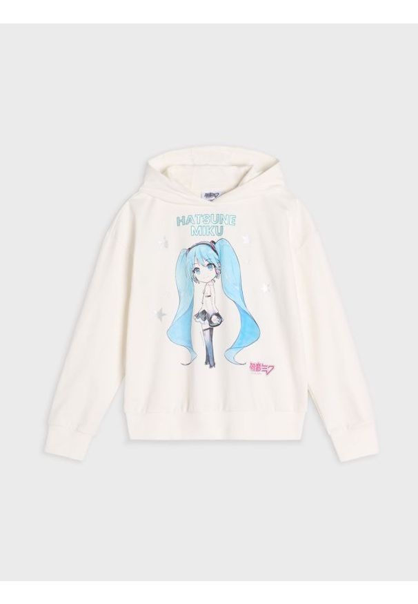 Sinsay - Bluza Hatsune Miku - kremowy. Kolor: kremowy