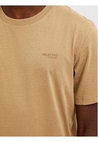 Selected Homme T-Shirt 16087858 Żółty Regular Fit. Kolor: żółty. Materiał: bawełna