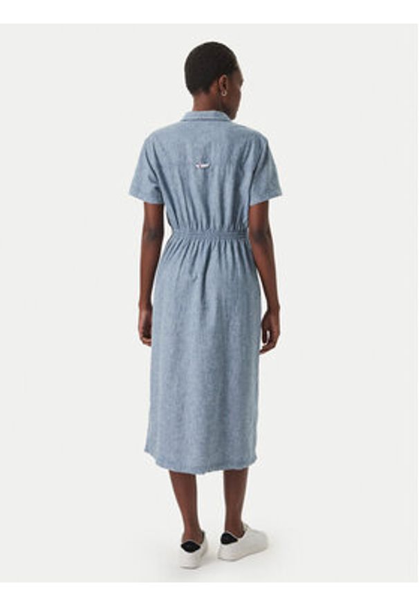 Tommy Jeans Sukienka koszulowa DW0DW18556 Niebieski Relaxed Fit. Kolor: niebieski. Materiał: bawełna. Typ sukienki: koszulowe
