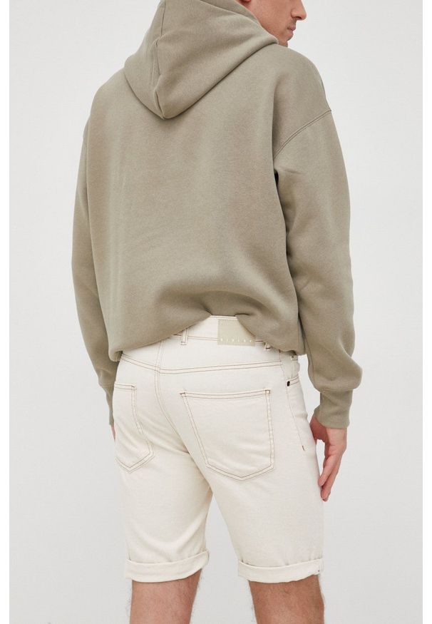Sisley szorty jeansowe męskie kolor beżowy. Okazja: na co dzień. Kolor: beżowy. Materiał: jeans. Styl: casual