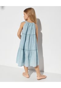 ZIMMERMANN KIDS - Błękitna sukienka z haftowaną aplikacją 4-10 lat. Kolor: niebieski. Materiał: bawełna. Wzór: aplikacja, haft. Sezon: lato #4