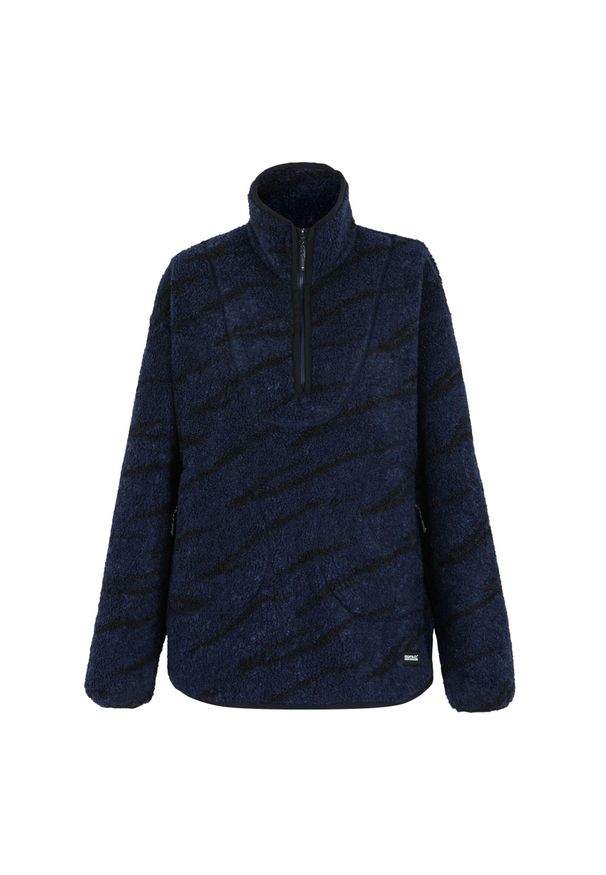 Regatta - Bluza Polarowa Damska Abstrakcja Borg Suwak Do Połowy Frankie. Kolor: niebieski, wielokolorowy, czarny. Materiał: polar. Wzór: abstrakcja