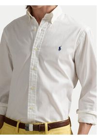 Polo Ralph Lauren Koszula 710937993008 Biały Custom Fit. Typ kołnierza: polo. Kolor: biały. Materiał: bawełna #4