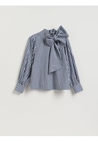 Reserved - Bluzka z kokardą - wielobarwny. Typ kołnierza: kokarda. Materiał: bawełna, tkanina #1