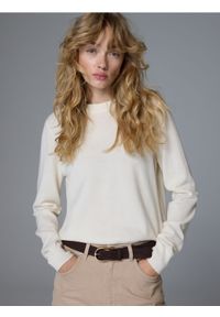 Reserved - Skórzany pasek - ciemnobrązowy. Kolor: brązowy. Materiał: skóra #1