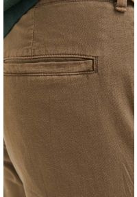 Abercrombie & Fitch spodnie z domieszką lnu kolor brązowy proste. Kolor: brązowy. Materiał: len #4