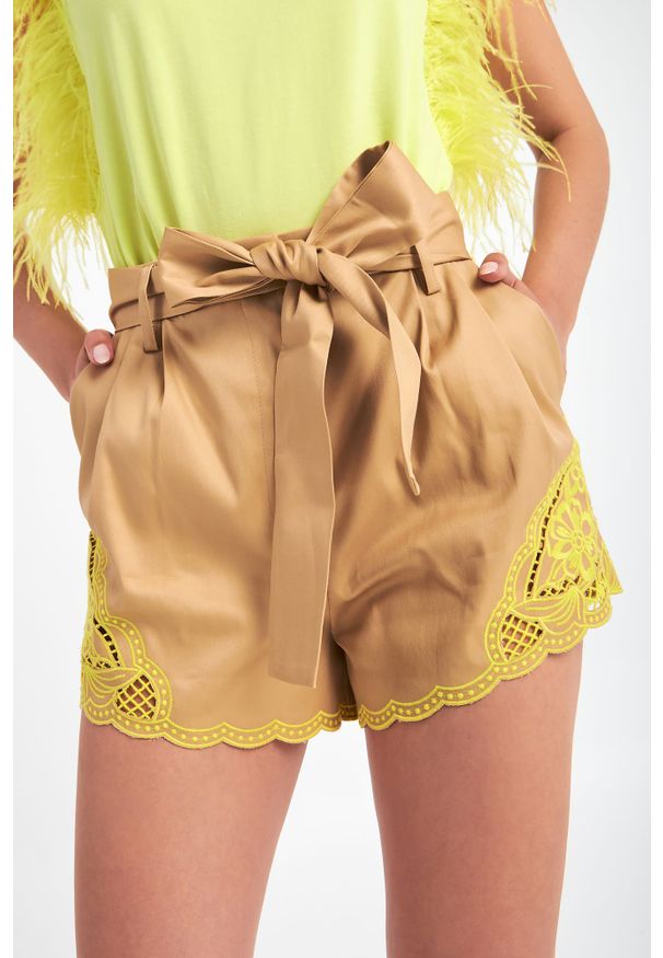TwinSet - SPODENKI TWINSET. Stan: podwyższony. Materiał: koronka. Wzór: haft, aplikacja, koronka