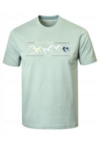 Męska Koszulka (T-Shirt) - Pako Jeans -Jasna Mięta, Górski Nadruk. Okazja: na co dzień. Materiał: bawełna. Wzór: nadruk. Styl: casual #1