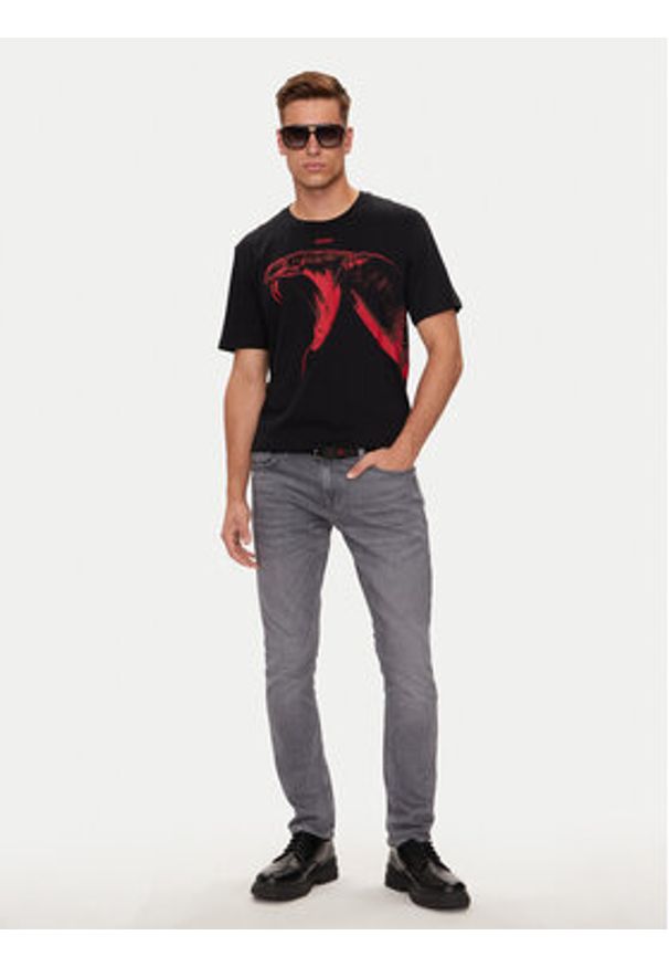 Hugo T-Shirt Dikobra 50519013 Czarny Regular Fit. Kolor: czarny. Materiał: bawełna