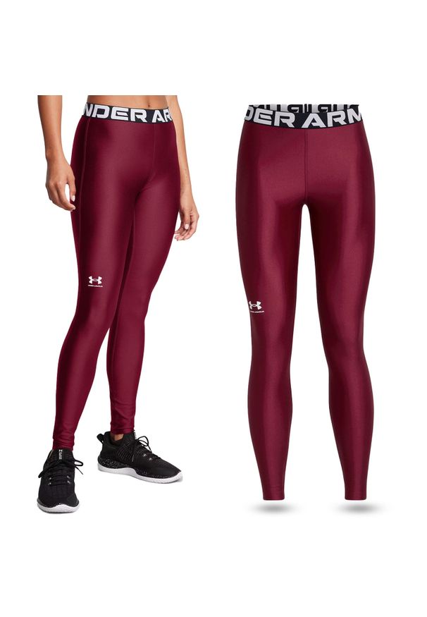 Legginsy treningowe damskie Under Armour sportowe na siłownię. Kolor: czerwony, wielokolorowy, brązowy. Sport: fitness