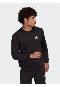 Adidas - adidas Bluza Essentials Fleece Sweatshirt GV5295 Czarny Regular Fit. Kolor: czarny. Materiał: bawełna