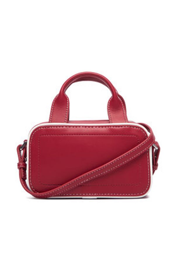 Calvin Klein Torebka Contrast Ck Mini Bauletto Bag LV04F1257G Bordowy. Kolor: czerwony. Materiał: skórzane