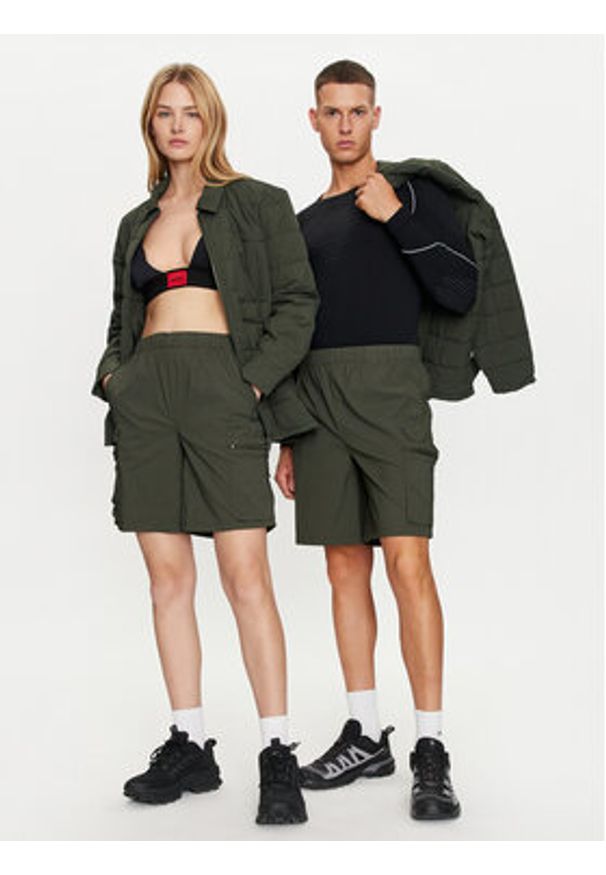 Rains Szorty sportowe Tomar Shorts 19310 Zielony Regular Fit. Kolor: zielony. Materiał: syntetyk