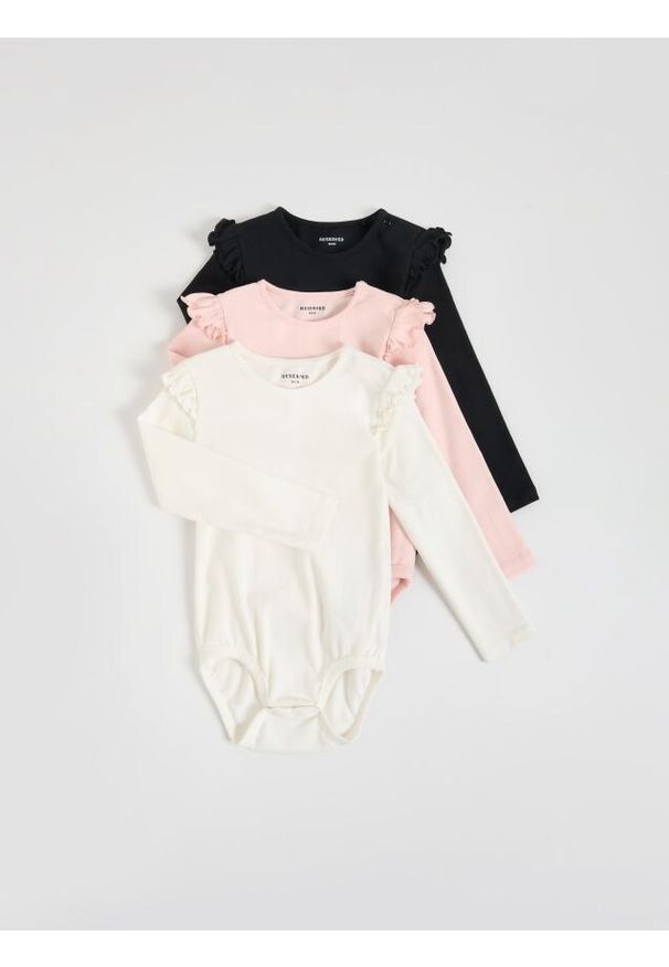Reserved - Bawełniane body 3 pack - złamana biel. Materiał: bawełna