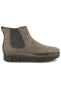 Brązowe Botki Tamaris Damskie Buty Na Platformie. Okazja: na co dzień. Kolor: brązowy. Materiał: zamsz. Obcas: na platformie. Styl: casual, elegancki #4