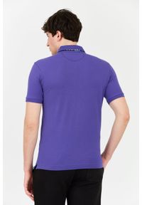La Martina - LA MARTINA Fioletowe męskie polo z małym logo, Rozmiar XXL. Typ kołnierza: polo. Kolor: fioletowy #4