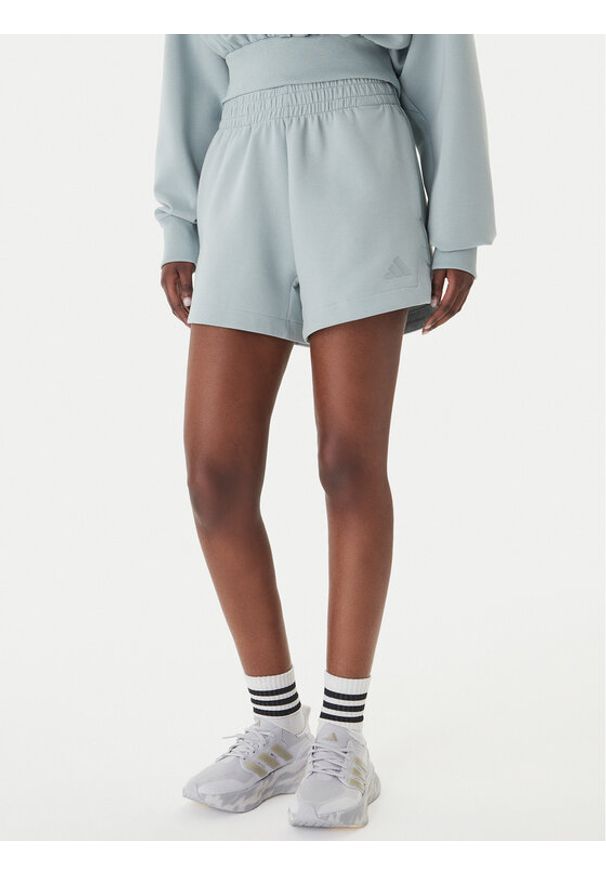 Adidas - adidas Szorty sportowe Soft Lux KA6996 Zielony Loose Fit. Kolor: zielony. Materiał: syntetyk