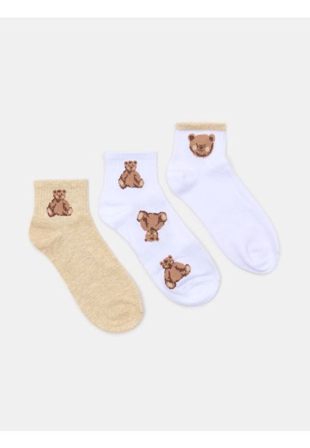 Sinsay - Skarpetki ze wzorkiem 3 pack - wielobarwny