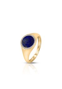 W.KRUK - Pierścionek złoty z diamentami i lapis lazuli. Materiał: złote. Kolor: złoty. Kamień szlachetny: lapis lazuli, diament #1