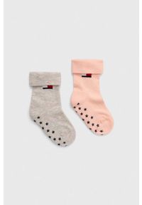 TOMMY HILFIGER - Tommy Hilfiger skarpetki dziecięce 2-pack kolor różowy. Kolor: różowy. Materiał: bawełna, włókno #1