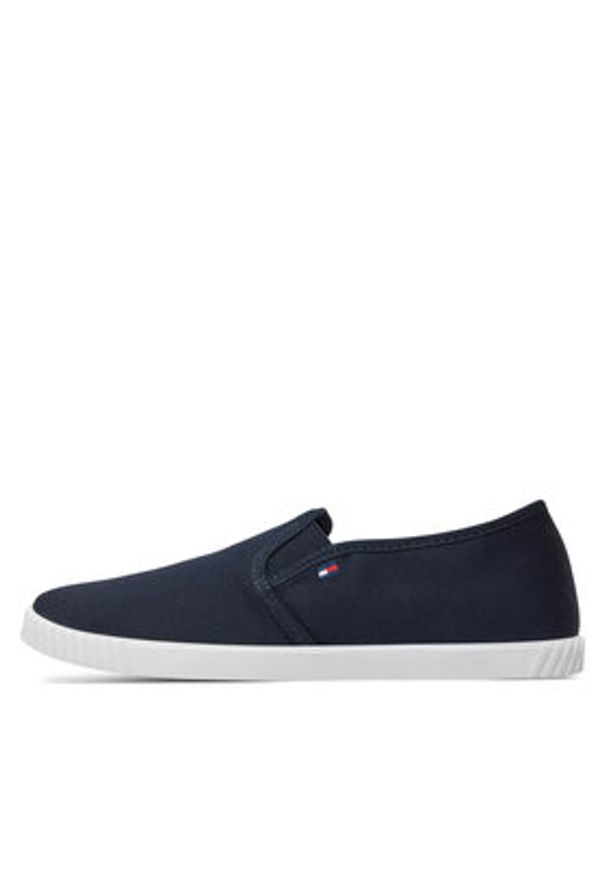 TOMMY HILFIGER - Tommy Hilfiger Tenisówki Canvas Slip-On Sneaker FW0FW07806 Granatowy. Zapięcie: bez zapięcia. Kolor: niebieski. Materiał: materiał