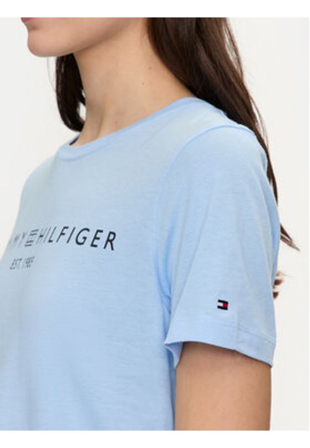 TOMMY HILFIGER - Tommy Hilfiger T-Shirt Logo WW0WW40276 Niebieski Regular Fit. Kolor: niebieski. Materiał: bawełna