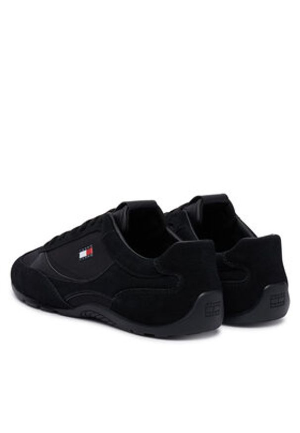 TOMMY HILFIGER - Tommy Hilfiger Sneakersy EM0EM01718 Czarny. Kolor: czarny. Materiał: skóra, zamsz