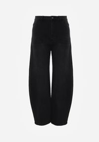 Born2be - Czarne Jeansy z Bawełną o Kroju Barrel z Wysokim Stanem Nelimia. Okazja: na co dzień, na spotkanie biznesowe, do pracy. Stan: podwyższony. Kolor: czarny. Styl: biznesowy, elegancki, boho, casual, klasyczny #5