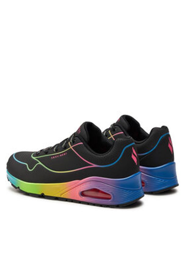 skechers - Skechers Sneakersy Uno Pop Of Sunshine 155148/BKMT Czarny. Kolor: czarny. Materiał: skóra